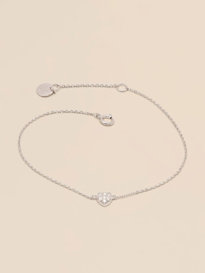 Diamond pave heart bracelet - 0.07 ct