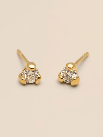 Signature stud earrings 4 mm (2pcs) - 0.5 ct