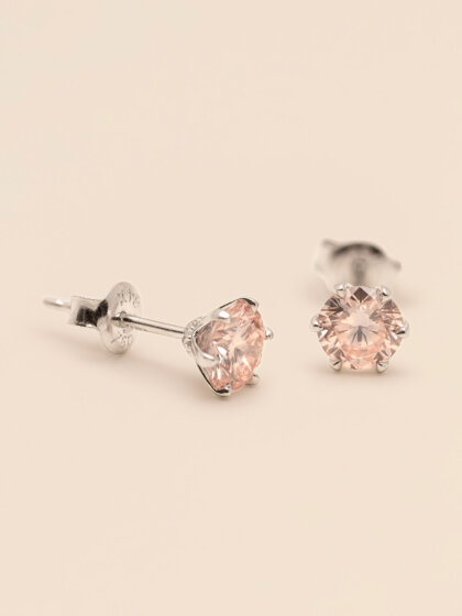 Tiara pink diamond studs 1ct (0.5ct+0.5ct) 18K