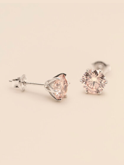 Tiara pink diamond studs 2ct (1.0ct+1.0ct) 18K