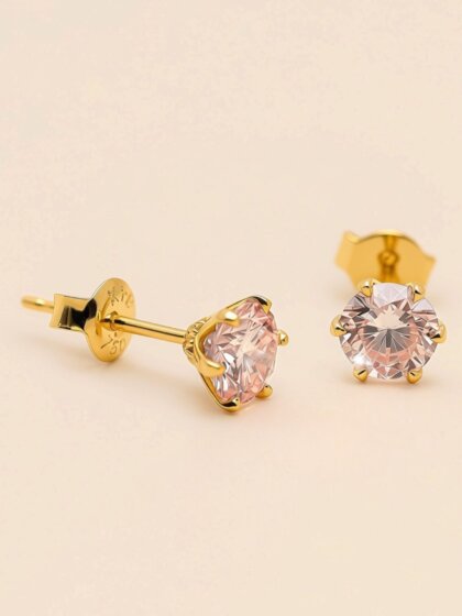 Tiara pink diamond studs 2ct (1.0ct+1.0ct) 18K IGI certificates